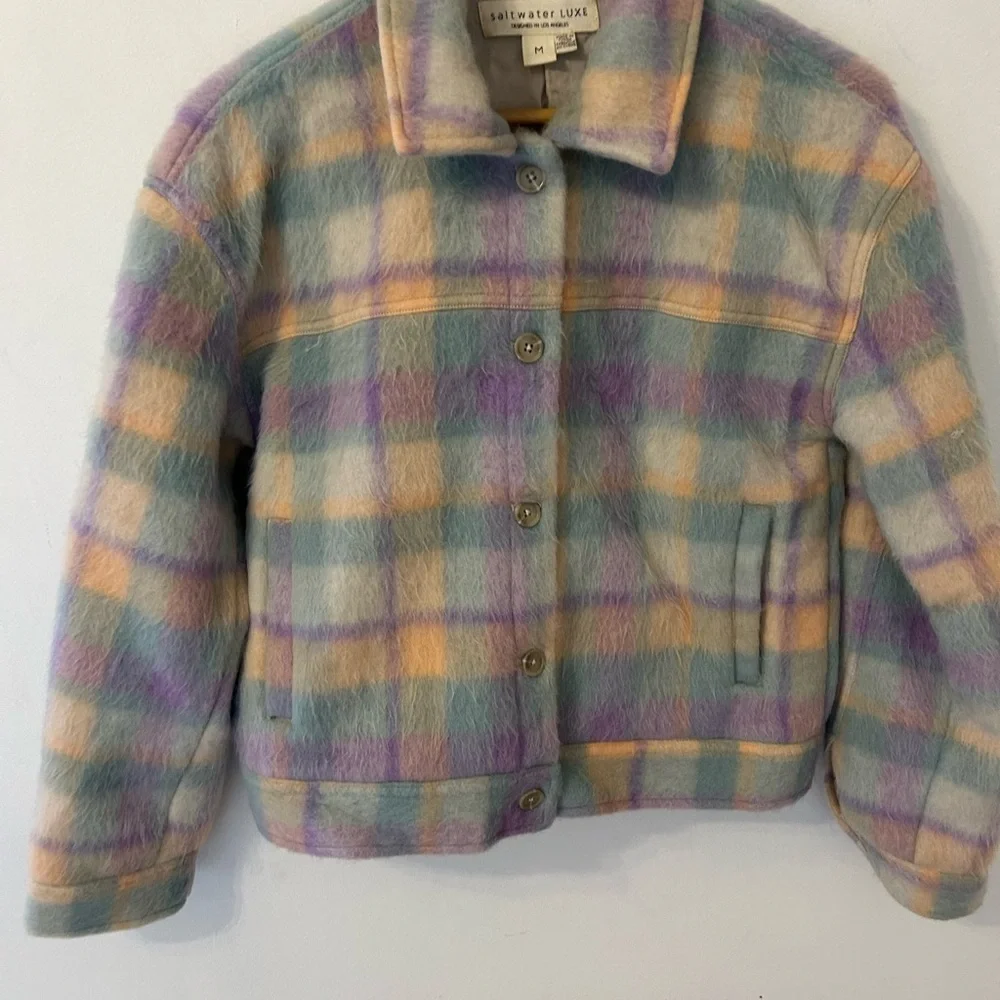 Salt Water Luxe NWOT Sz M Pastel Button Up Jacket Long Sleeve w Pockets Org $120 - Picture 4 of 10